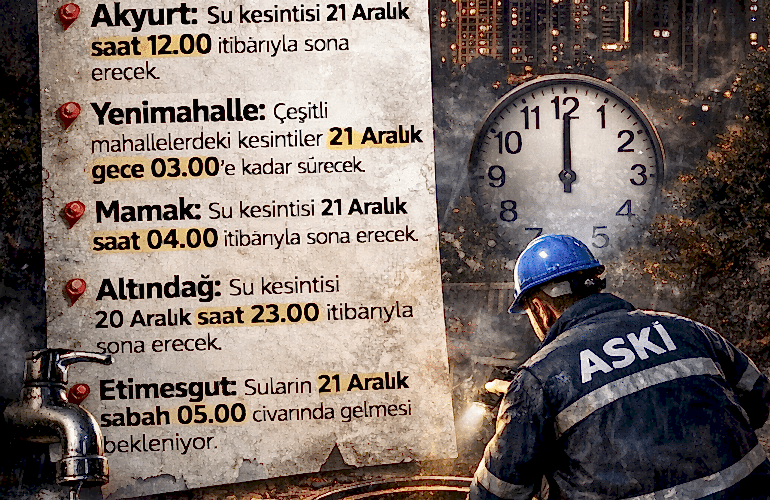 Ankara’da ASKİ Alarmı! 21–22 Aralık’ta Hangi İlçelerde Sular Kesik, Ne Zaman Gelecek?